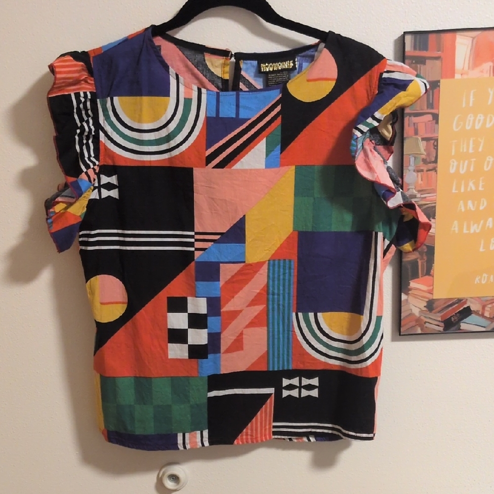 Nooworks Ansley Ruffle Top Size L P2P:20in Shoul2hem: 21.5 In